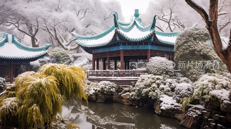 冬季唯美雪景海报背景配图高清摄影图