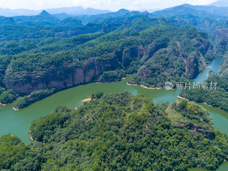 青山绿水福建大金湖航拍图