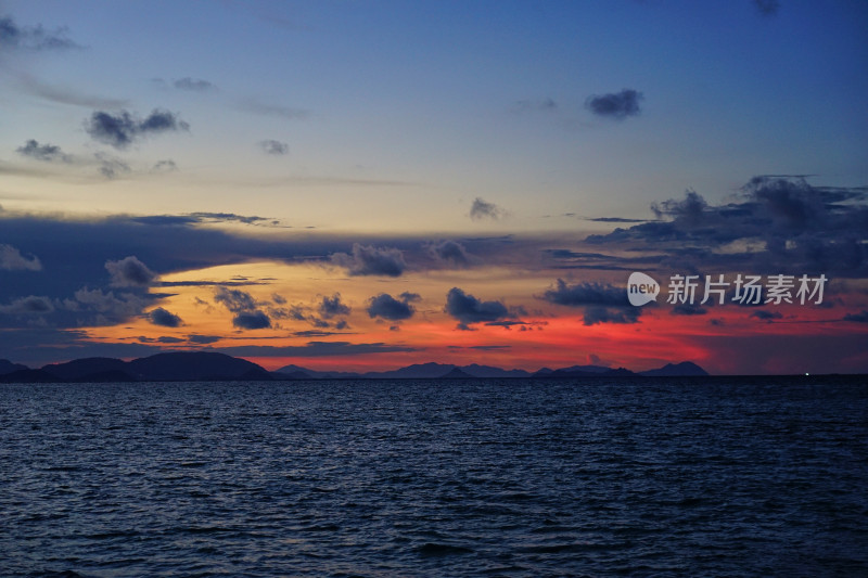 马来西亚仙本那，卡帕莱度假村，海上日落