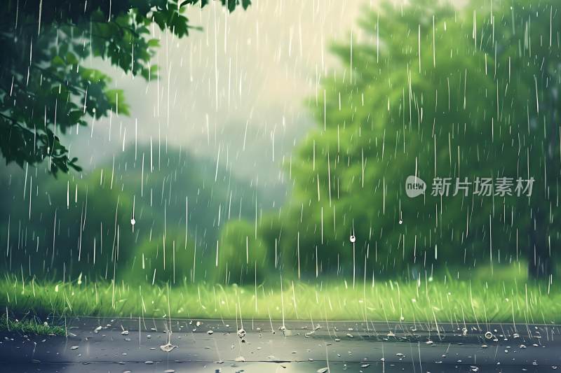 自然风景植物背景雨水