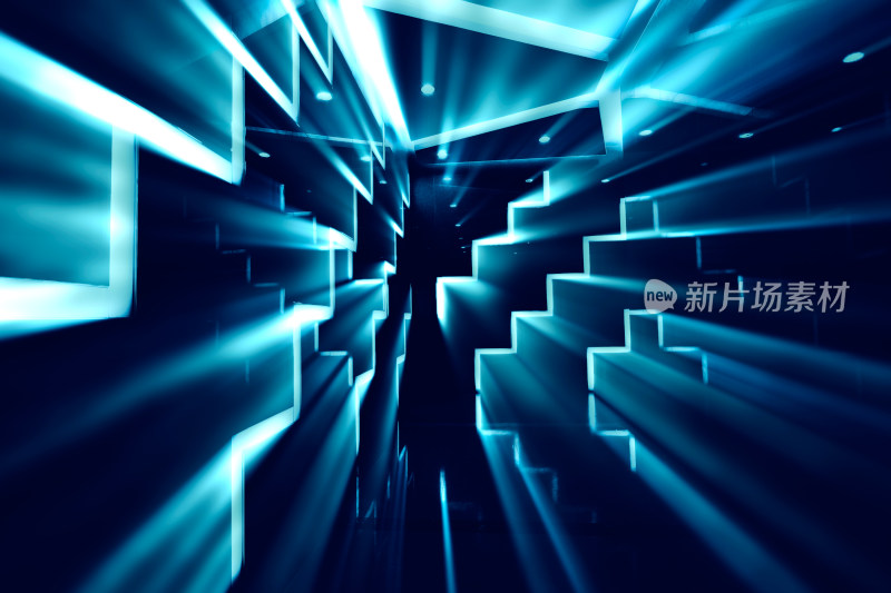 蓝色光线科技感通道场景