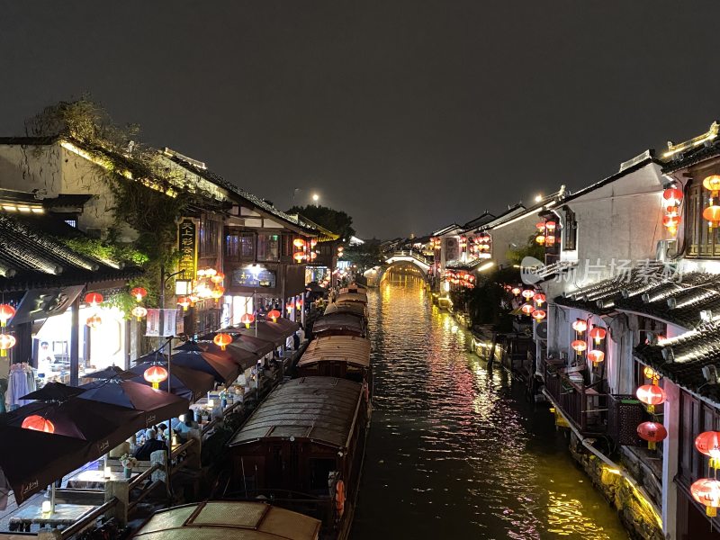 苏州七里山塘实拍夜景