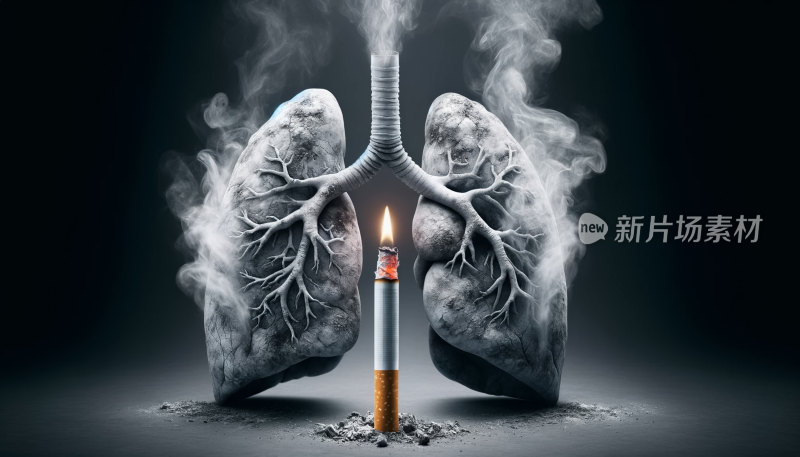 健康警示烟草危害吸烟对人类肺部的严重危害