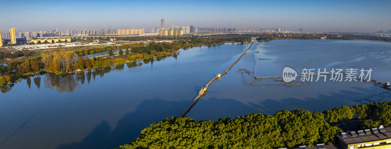 浙江绍兴犭央犭茶湖昂桑湖江南水乡古道