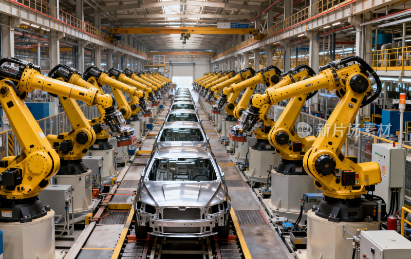 汽车工厂机器人生产线