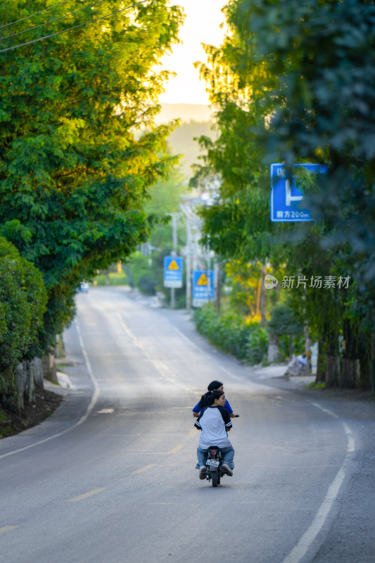 国道318路上骑车的人