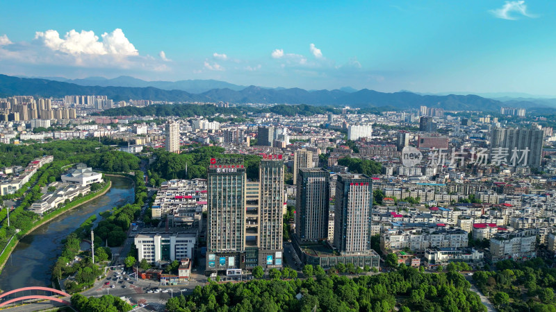 航拍江西萍乡大景萍乡城市风光