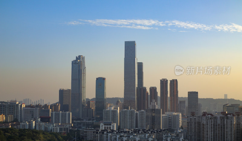 广西南宁东盟商务区城市风光建筑夜景