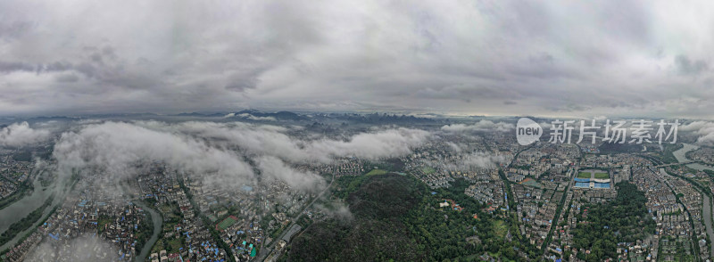 广西桂林城市风光全景图航拍