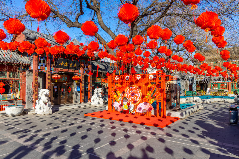 中国传统节日气氛的北京琉璃厂