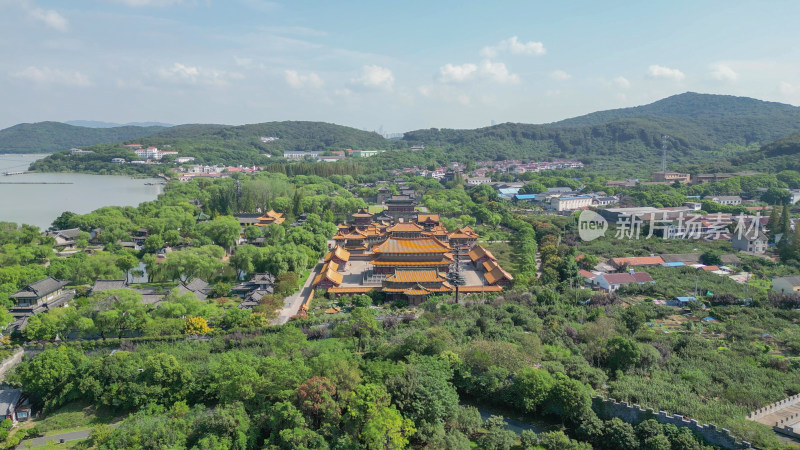 航拍江苏无锡三国水浒景区5A景区