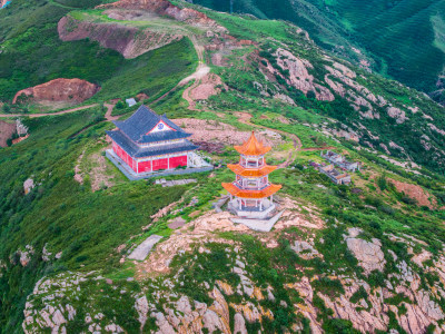 河北张家口赤城舍身崖龙门崖复古宝塔寺庙