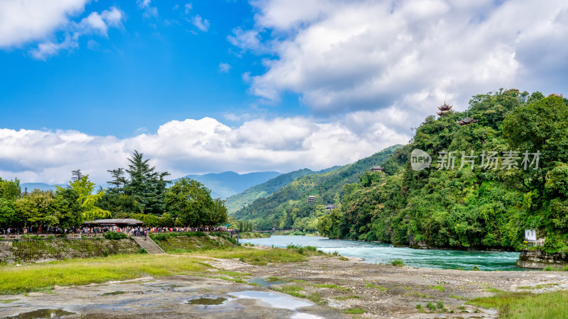 四川都江堰水利工程景区的风景