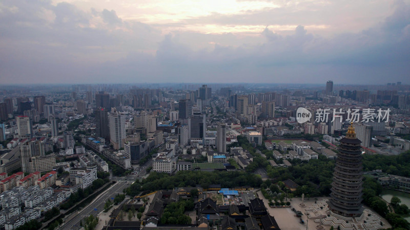 江苏常州城市风光航拍图