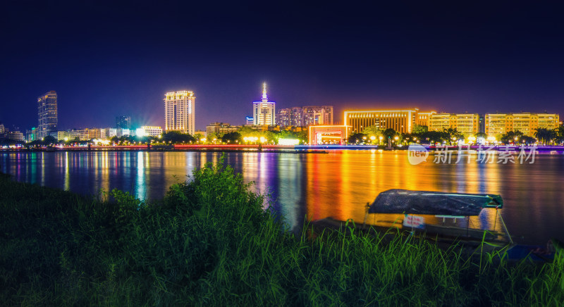 揭阳夜景 揭阳榕江 繁华都市夜景