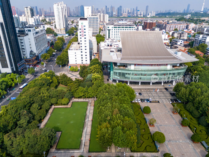 武汉辛亥革命纪念馆周边建筑交通航拍图