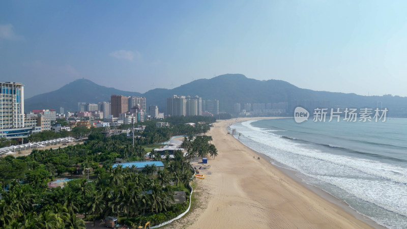 航拍广东阳江海陵岛大角湾海上丝路旅游区