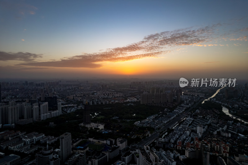 江苏常州城市风光航拍图