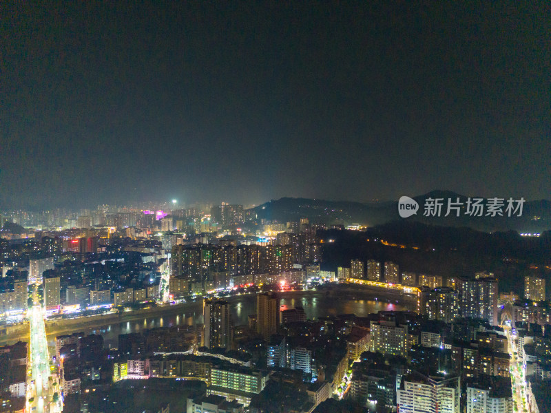 达州夜景航拍图