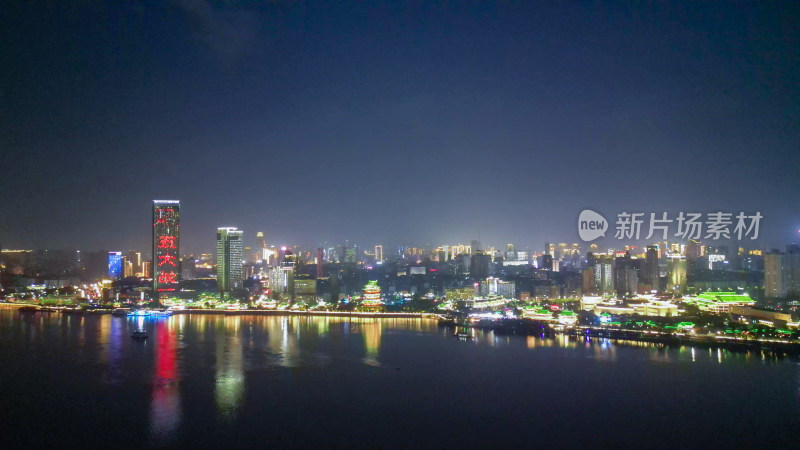 航拍江西南昌夜景滕王阁景区夜景