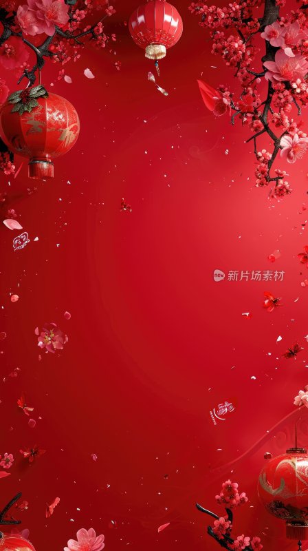 红色喜庆新春背景素材