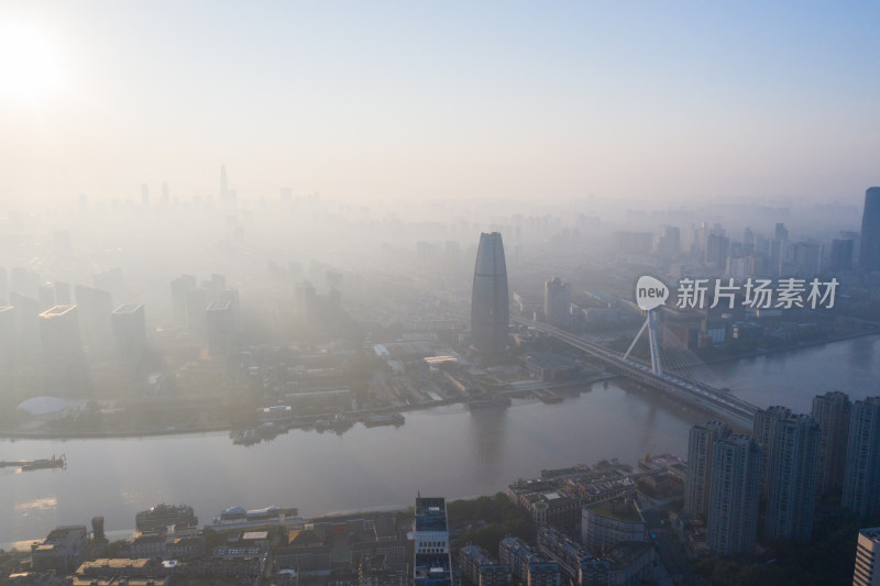 宁波三江口城市景观建筑群航拍