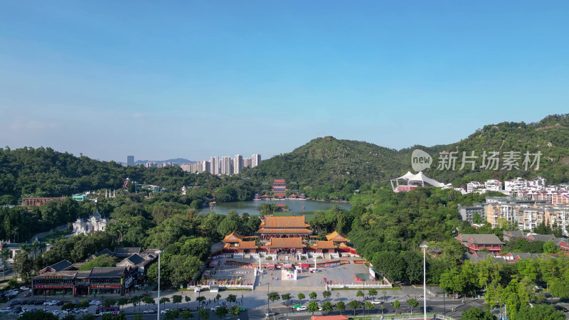 航拍广东珠海圆明新园