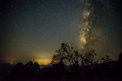 广西桂林山水星空银河