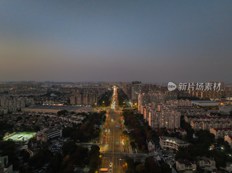 航江苏昆山城市风光建筑大景