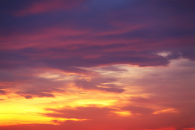 日落夕阳西下晚霞余晖火烧云自然景观