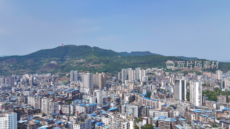 航拍四川达州建设达州大景