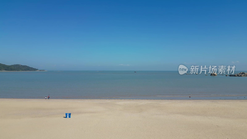 航拍广东珠海香炉湾沙滩海滨浴场