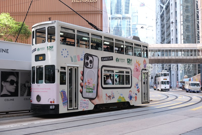 香港街头双层有轨电车