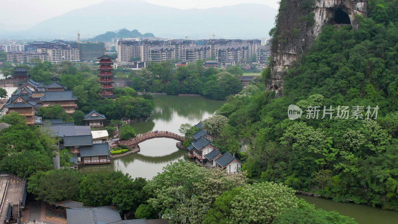 桂林木龙湖木龙塔航拍图