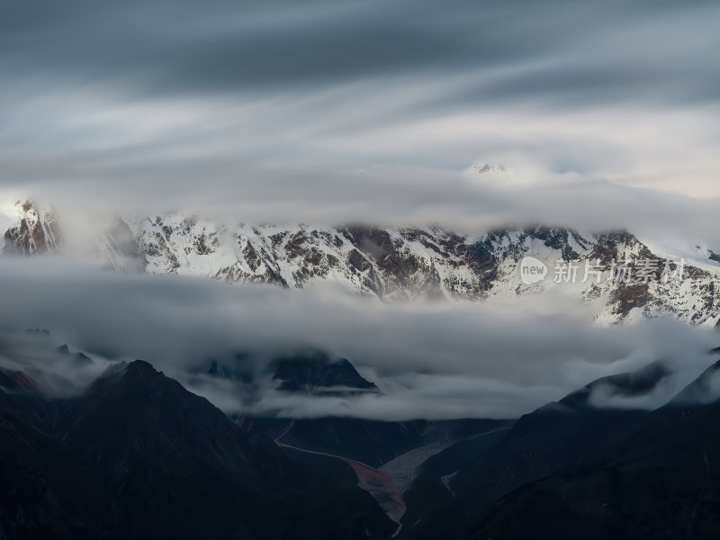 西藏林芝索松村南迦巴瓦峰雪山航拍