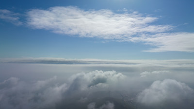 天空航拍云端太阳全景图大气背景