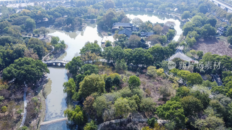 武汉江岸区堤角公园航拍