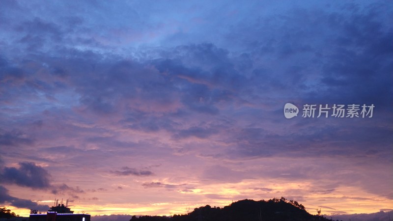 余晖天边火烧云自然风光夕阳落日晚霞