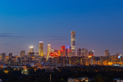 北京国贸CBD中央商务区城市夜景风光