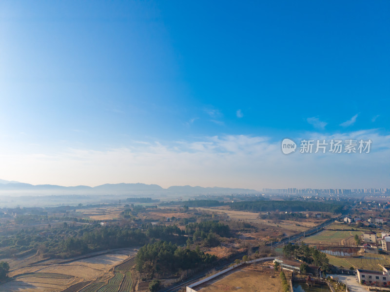 乡村田园风光航拍全景