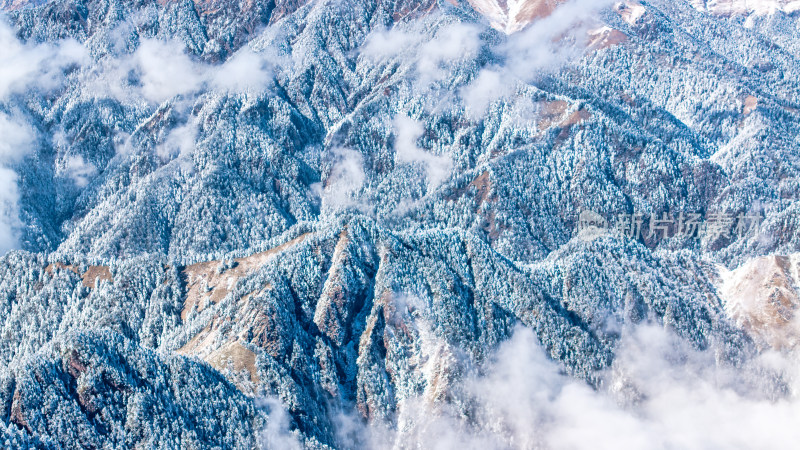 冬季成都西岭雪山景区综合航拍