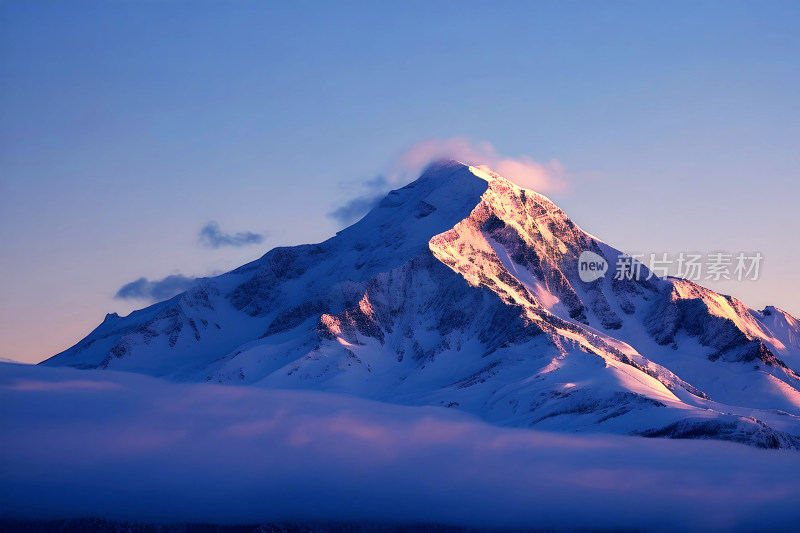 雪山风景冬天天空户外