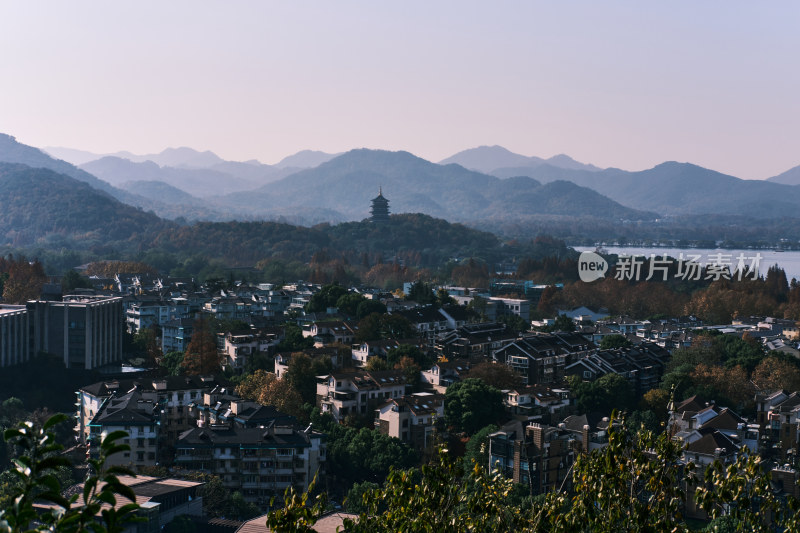 杭州西湖高视角远景