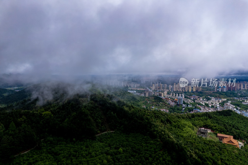 湖南怀化暴雨来了航拍摄影图