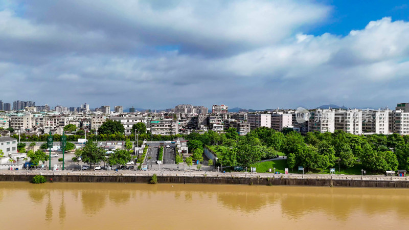 广东潮州城市风光航拍图