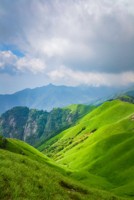 夏天江西武功山的高山草甸