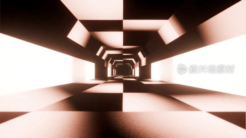 几何结构光影通道场景