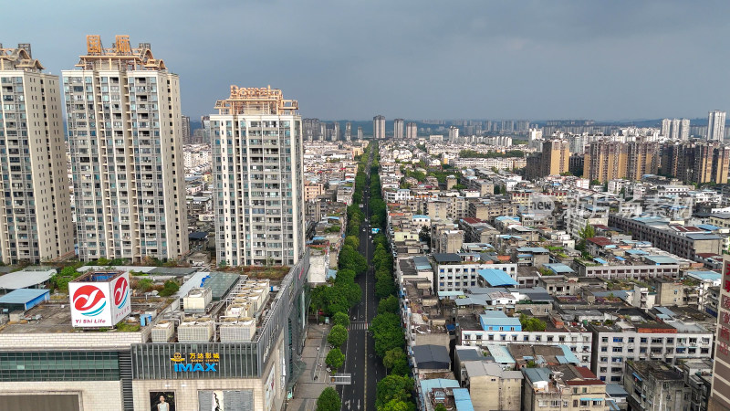 航拍眉山建设眉山环湖路摄影图