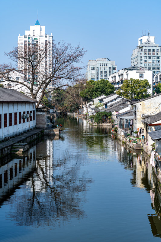 浙江绍兴八字桥街区水乡民居景观