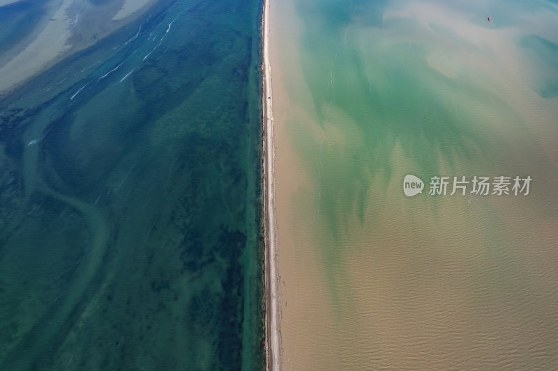 青海西台吉乃尔湖双色湖高空航拍